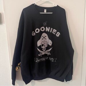 The Goonies Never Say Die Black Crewneck Sweatshirt Unisex Size XL